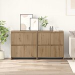 vidaXL Buffets 2 Pièces chêne artisanal 70 x 41 x 75 cm Bois d'ingénierie