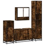vidaXL Ensemble meubles salle de bain 4 Pièces chêne fumé bois ingénierie