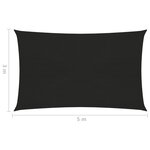 vidaXL Voile d'ombrage 160 g/m² Noir 3x5 m PEHD