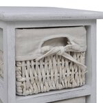 vidaXL Étagère de rangement en bois 5 paniers en tissage Blanc