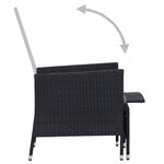 vidaXL Salon de jardin 2 Pièces avec coussins Résine tressée Noir