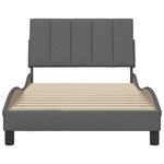vidaXL Cadre de lit sans matelas gris foncé 100x200 cm tissu