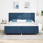 vidaXL Lit à ressorts avec matelas Bleu 200 x 200 cm tissu