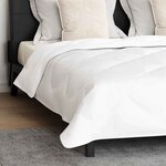 vidaXL Couette avec Oreillers 3 Pièces Blanc Microfibre et Plumes D'oie