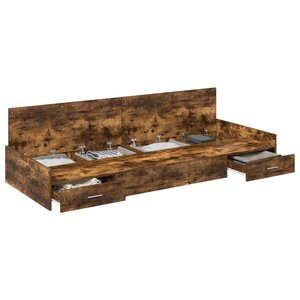vidaXL Cadre de lit Chêne fumé 90 x 190 cm Bois d'ingénierie