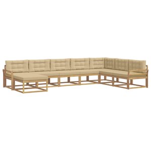 vidaXL Ensemble de canapés d'extérieur 8 pc Blanc et Beige