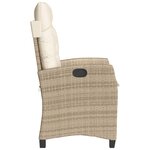 vidaXL Chaises inclinables de jardin lot de 2 et coussins beige rotin