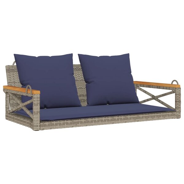 vidaXL Balancelle avec coussins gris 109x62x40 cm résine tressée