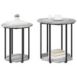 vidaXL Ensemble de tables d'appoint avec étagère 2 Pièces Gris