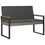 vidaXL Banc extérieur 2 -Seater 107 x 61 x 80 cm polyrotin