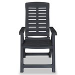 vidaXL Chaises inclinables de jardin lot de 2 Plastique Anthracite