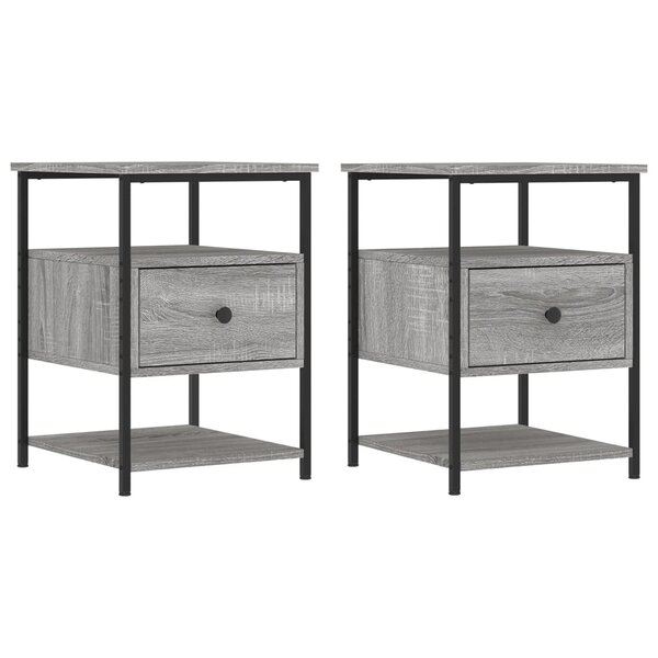 vidaXL Tables de chevet 2 Pièces sonoma gris 40x42x56cm bois d'ingénierie