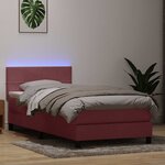 vidaXL Sommier à lattes de lit avec matelas et LED rose 90x220 cm velours