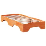 vidaXL Cadre de lit sans matelas empilable cire marron 75x190 cm