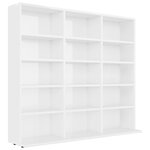 vidaXL Armoire à CD Blanc brillant 102x23x89 5 cm Bois d’ingénierie