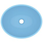 vidaXL Lavabo ovale de luxe Bleu clair mat 40x33 cm Céramique