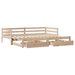 vidaXL Lit de jour avec gigogne et tiroirs sans matelas 80x200 cm