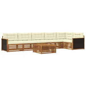 vidaXL Ensemble de canapés d'extérieur 7 pc Naturel et Crème Polyester