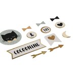3 feuilles cartonnées de stickers Terrazzo Cat