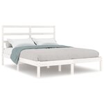 vidaXL Cadre de lit sans matelas blanc 140x200 cm bois de pin massif