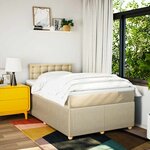 vidaXL Sommier à lattes de lit avec matelas crème 120x190 cm tissu