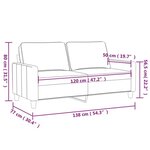 vidaXL Canapé à 2 places Noir 120 cm Tissu