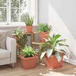 vidaXL Pot de Fleurs Carré 24 Pièces Rouge brique 28 5 x 28 5 x 22 cm