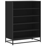 vidaXL Meuble à chaussures noir 75x38x97 5 cm bois d'ingénierie métal
