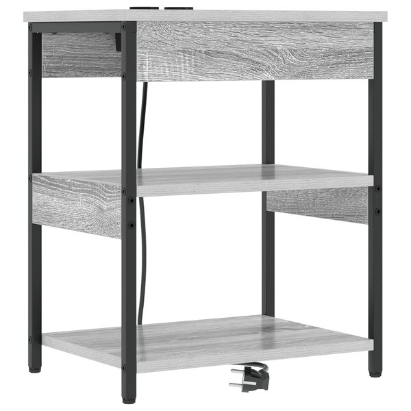 vidaXL Cabinet de chevet Sonoma gris 41 x 31 x 51 cm Bois d'ingénierie