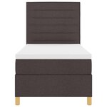 vidaXL Lit à ressorts avec matelas marron foncé 80x200 cm en tissu