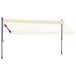 vidaXL Auvent rétractable crème 400x150 m tissu et acier