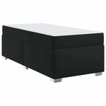 vidaXL Cadre de lit avec matelas Noir 90 x 200 cm tissu