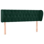 vidaXL Tête de lit avec oreilles Vert foncé 163x23x78/88 cm Velours