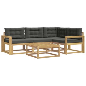 vidaXL Ensemble de canapés d'extérieur 5 Pièces Blanc et anthracite