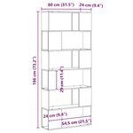 vidaXL Centre de divertissement Noir 80 x 24 x 186 cm