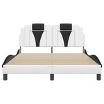 vidaXL Cadre de lit Viana avec LED sans matelas blanc et noir 140x190 cm