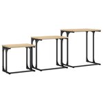 vidaXL Tables basses gigognes 3 Pièces chêne sonoma bois d'ingénierie