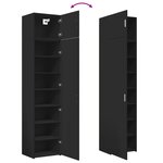 vidaXL Armoire de rangement mince noir 50x42 5x225cm bois d'ingénierie