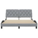 vidaXL Cadre de lit avec LED sans matelas gris clair 160x200 cm tissu