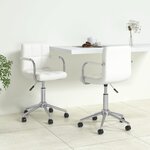 vidaXL Chaises pivotantes à manger lot de 2 blanc similicuir