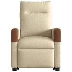 vidaXL Fauteuil inclinable de massage Crème Tissu