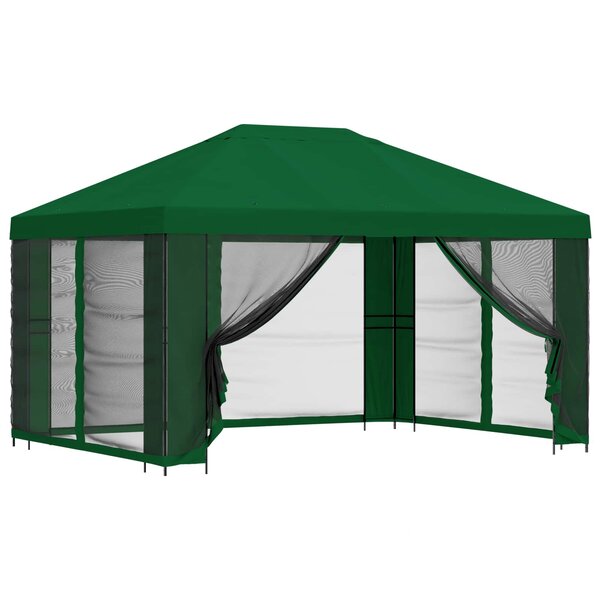 vidaXL Abri de jardin avec parois 4 × 3 m Vert Polyester et Acier
