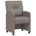 vidaXL Chaises de Salle à Manger avec Roues 2 pc Simili cuir Gris