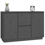 vidaXL Buffet Gris 111x34x75 cm Bois massif de pin