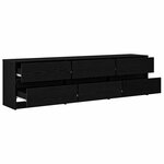 vidaXL Meuble TV avec tiroir Noir 182 x 34 x 50 cm Bois d'ingénierie