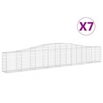 vidaXL Paniers à gabions arqués 7 Pièces 400x30x60/80 cm Fer galvanisé