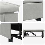 vidaXL Canapé-Lit Gris clair 67 x 194 x 82 cm Tissu en microfibre