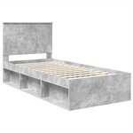 vidaXL Cadre de lit Gris Béton 90 x 190 cm Bois de pin massif