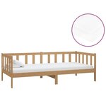 vidaXL Lit de repos et matelas 90x200cm Marron miel Bois de pin massif