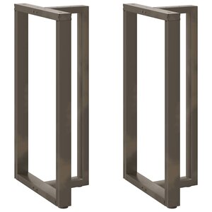 vidaXL Pieds de table de bar en forme de T  2 pièces  noir  60 x 35 x (110-111) cm  acier
